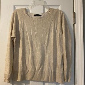 Cream shimmer knit pullover